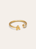 Bague Personnalisée Lettre Spark Acier Plaqué Or