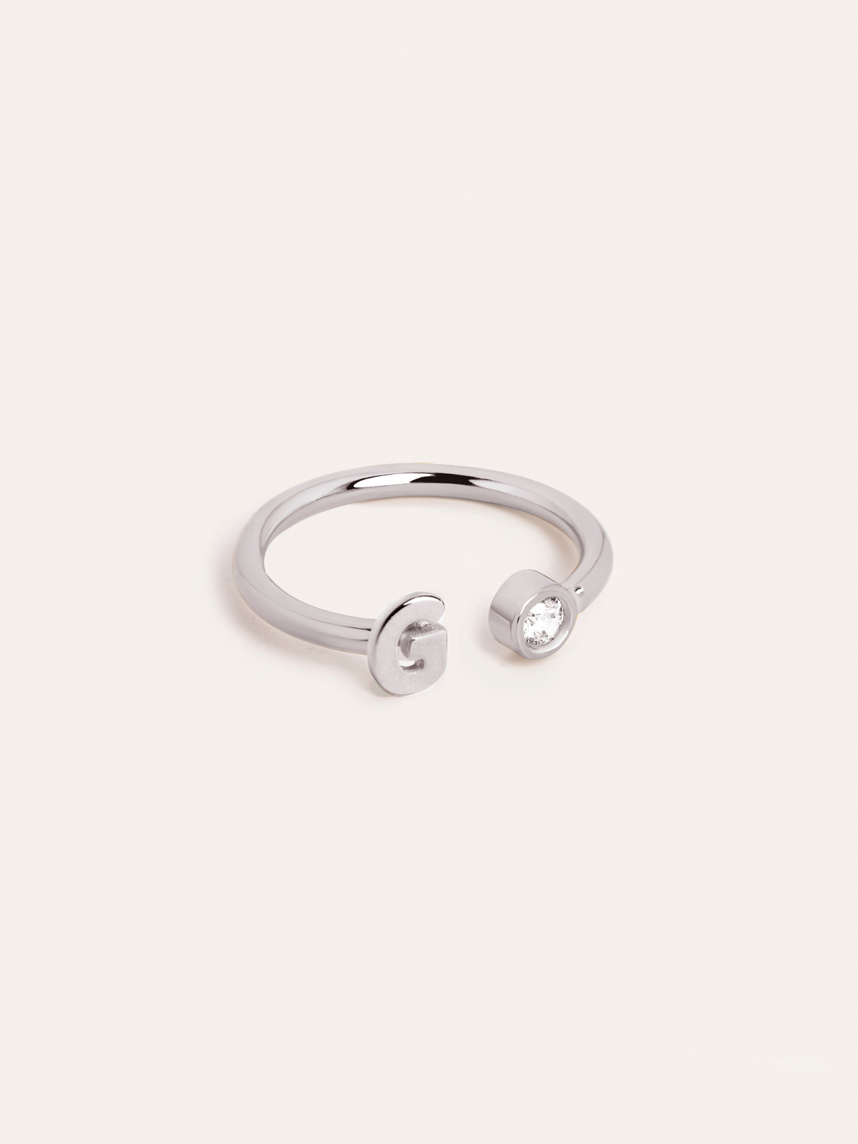 Anillo Personalizado Letter Spark Plata