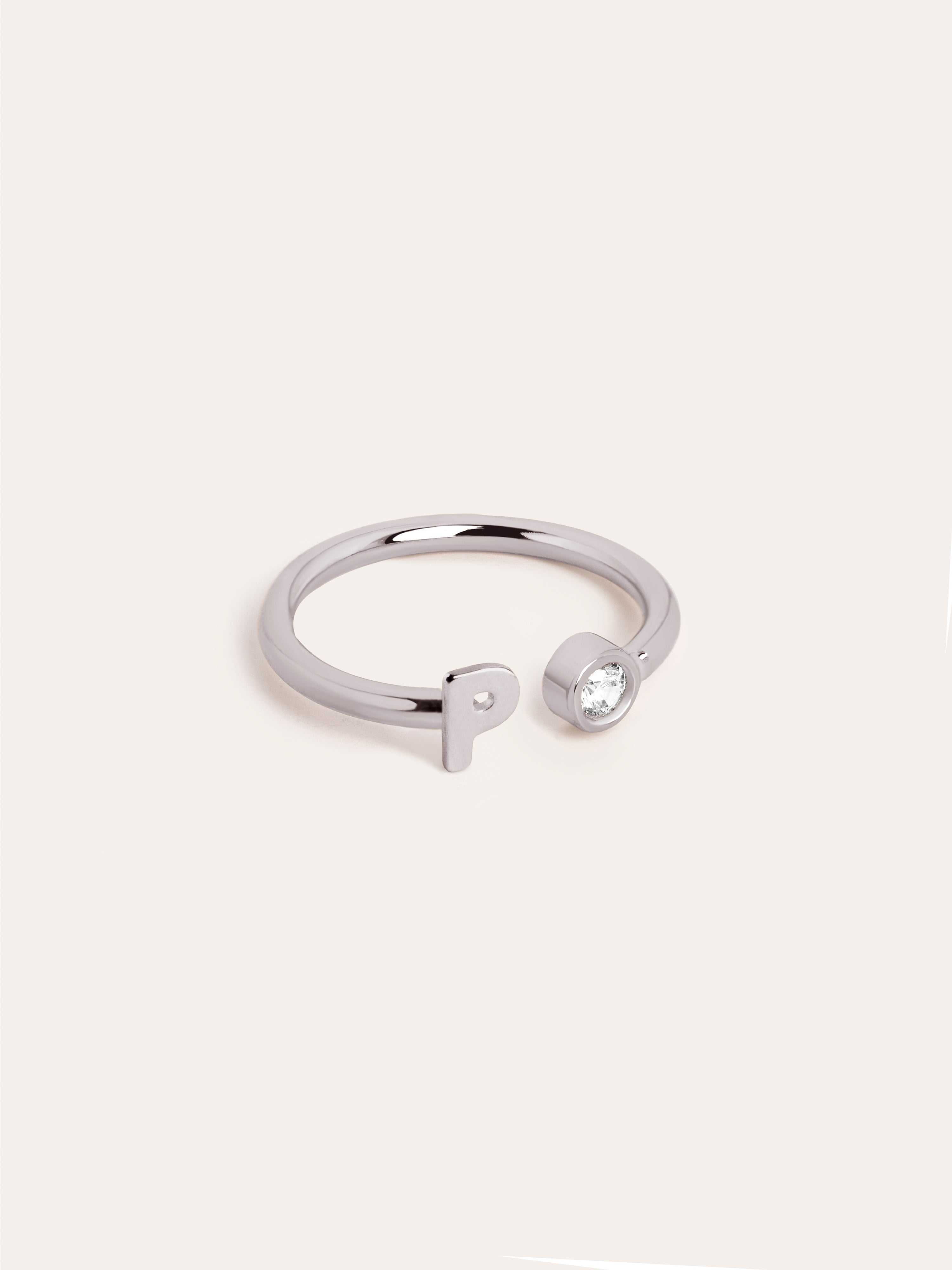 Anillo Personalizado Letter Spark Plata