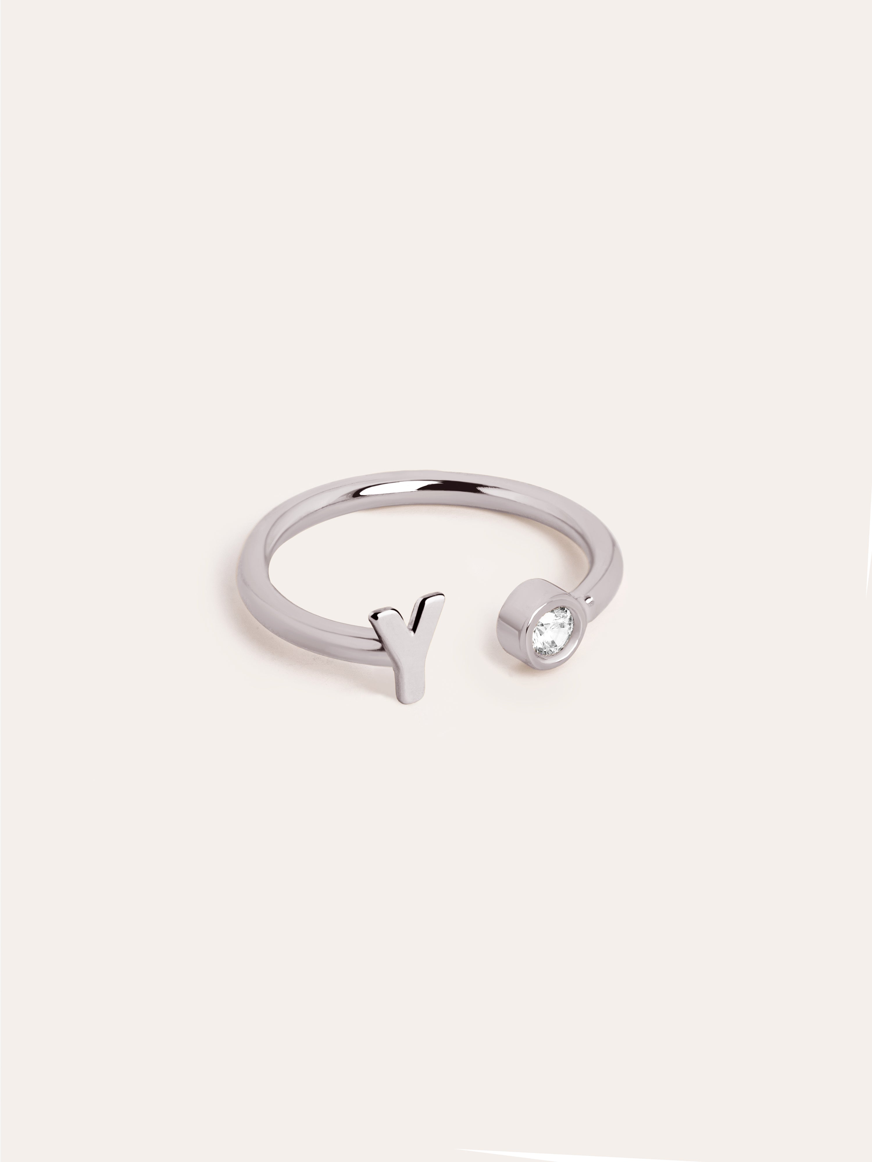 Anillo Personalizado Letter Spark Plata