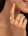 Peak-ring van staal met een goudlaag、】【
