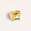 Personalized Letter Signet Ring 18kt Gold Plated