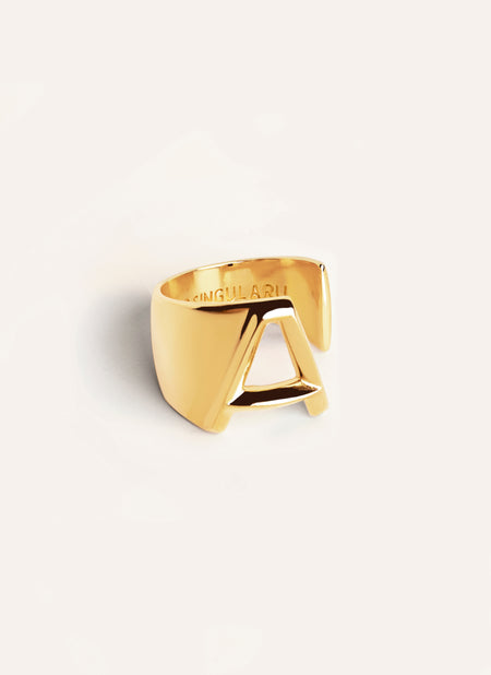 Letter Signet Personalized Gold Ring