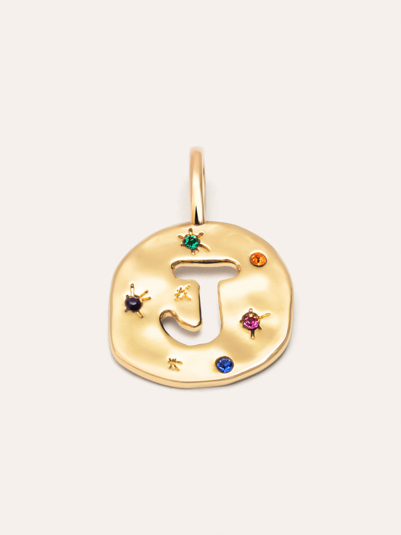 Charm Personalizado Organic Colors Letter Baño Oro