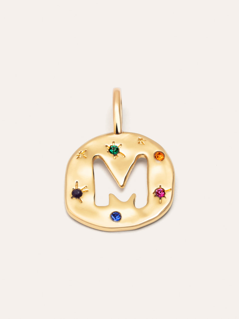 Charm Personalizado Organic Colors Letter Baño Oro