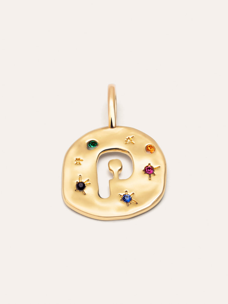 Charm Personalizado Organic Colors Letter Baño Oro