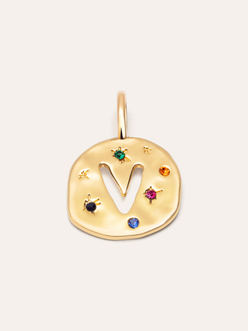 Charm Personalizado Organic Colors Letter Baño Oro