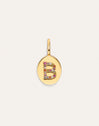 Signet Letter Colors Personalized Gold Charm