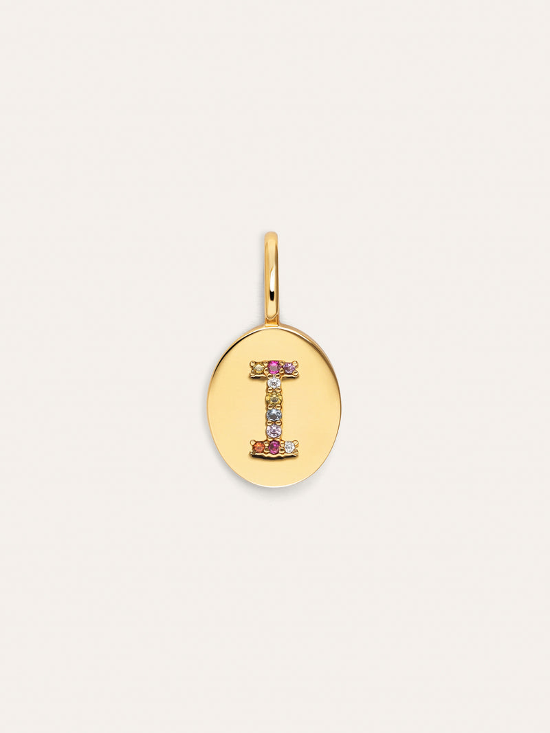 Charm Personalizado Signet Letter Colors Baño Oro