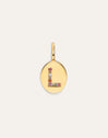 Signet Letter Colors Personalized Gold Charm