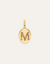 Signet Letter Colors Personalized Gold Charm