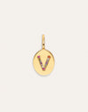 Signet Letter Colors Personalized Gold Charm
