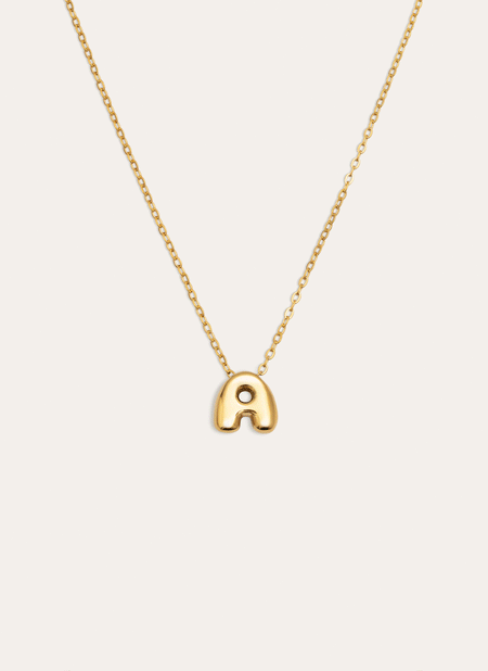 Collar Personalizado Hailey Letter Acero Baño Oro