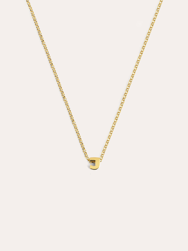 Collar Personalizado Single Letter Plata Baño Oro