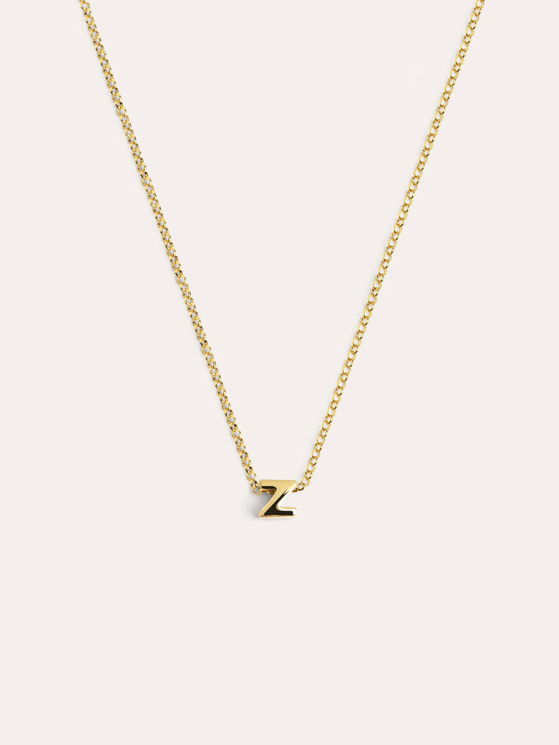 Collar Personalizado Single Letter Plata Baño Oro