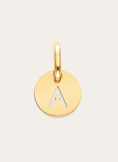 Charm Mini Medallion Letter Staal Verguld met 18-karaats goud