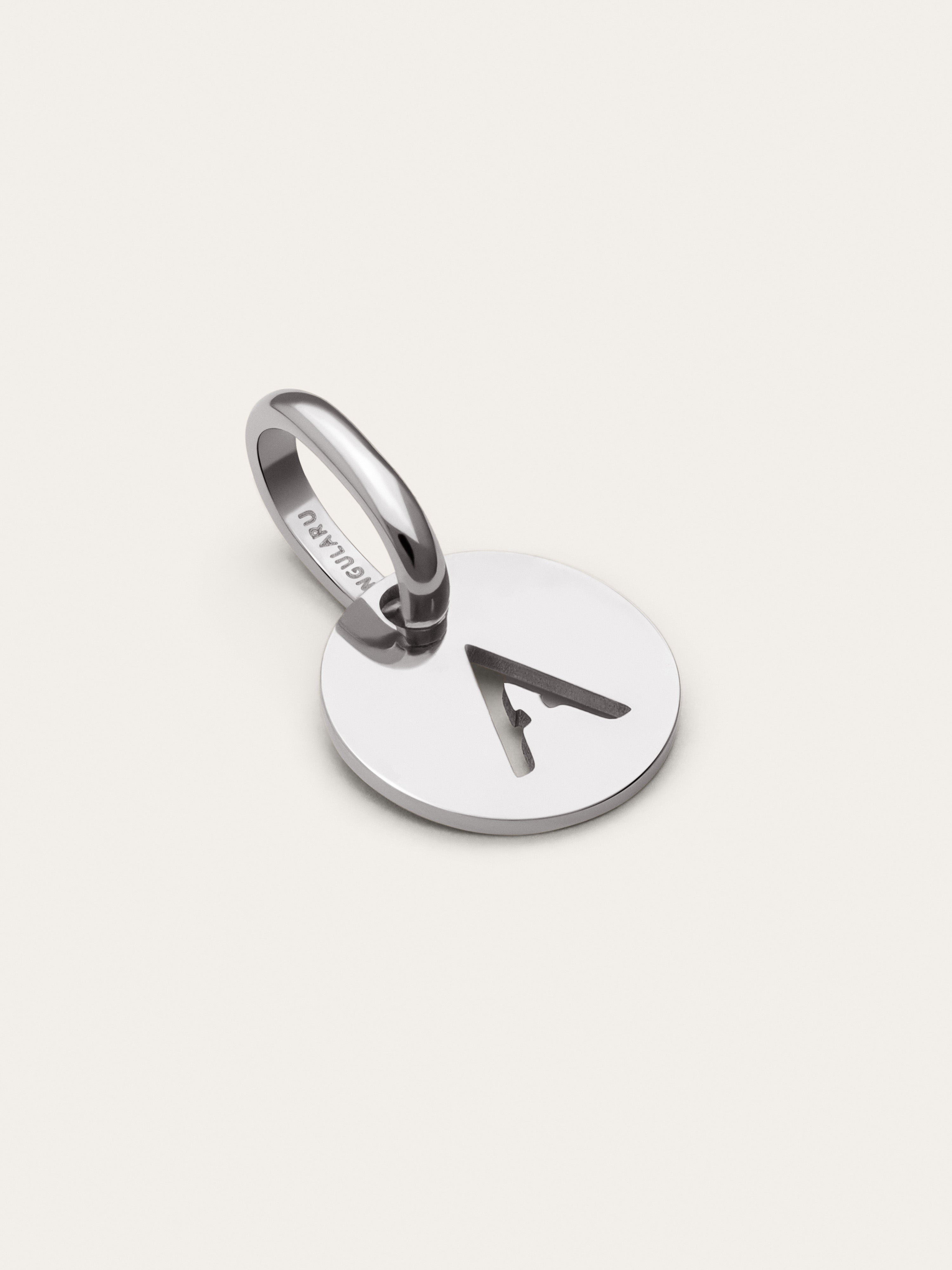 Charm Mini Medallion Letter Acero