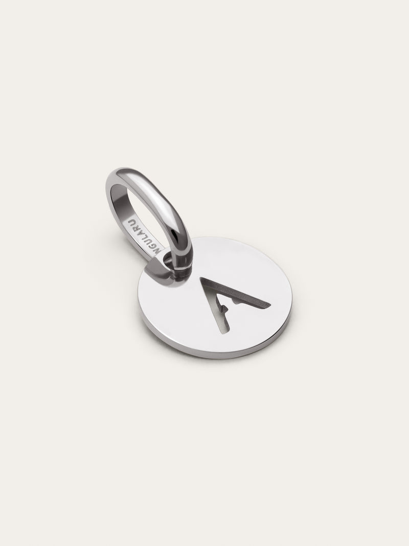 Charm Mini Medallion Letter Acero