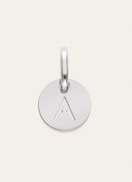 Charm Mini Medallion Letter Acero