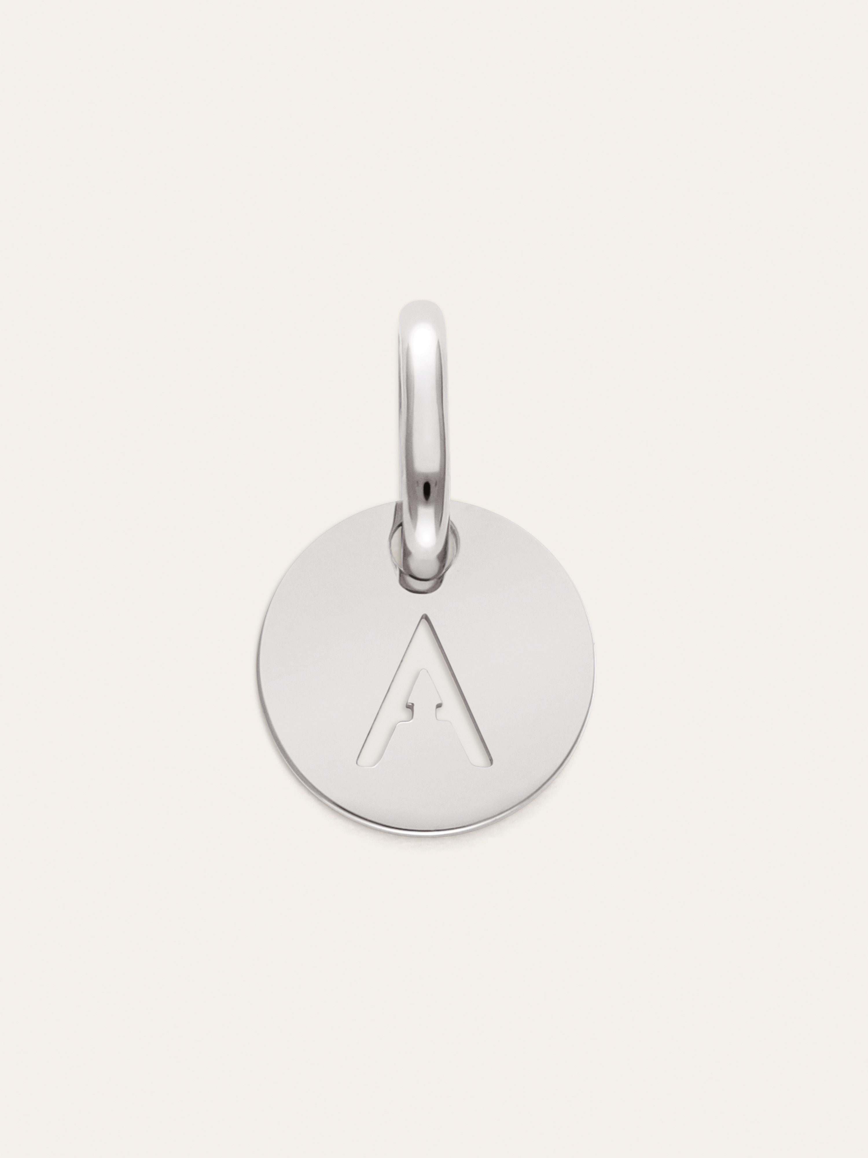 Charm Mini Medallion Letter Acero