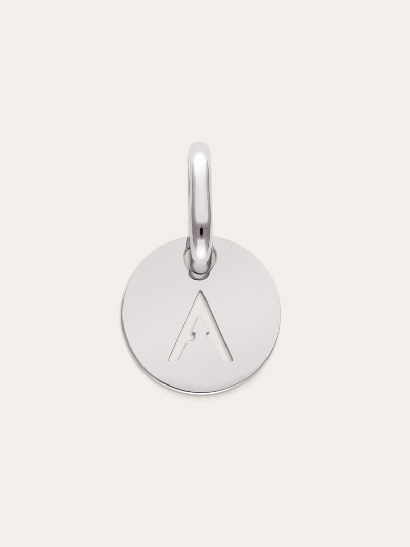 Charm Mini Medallion Letter Acero