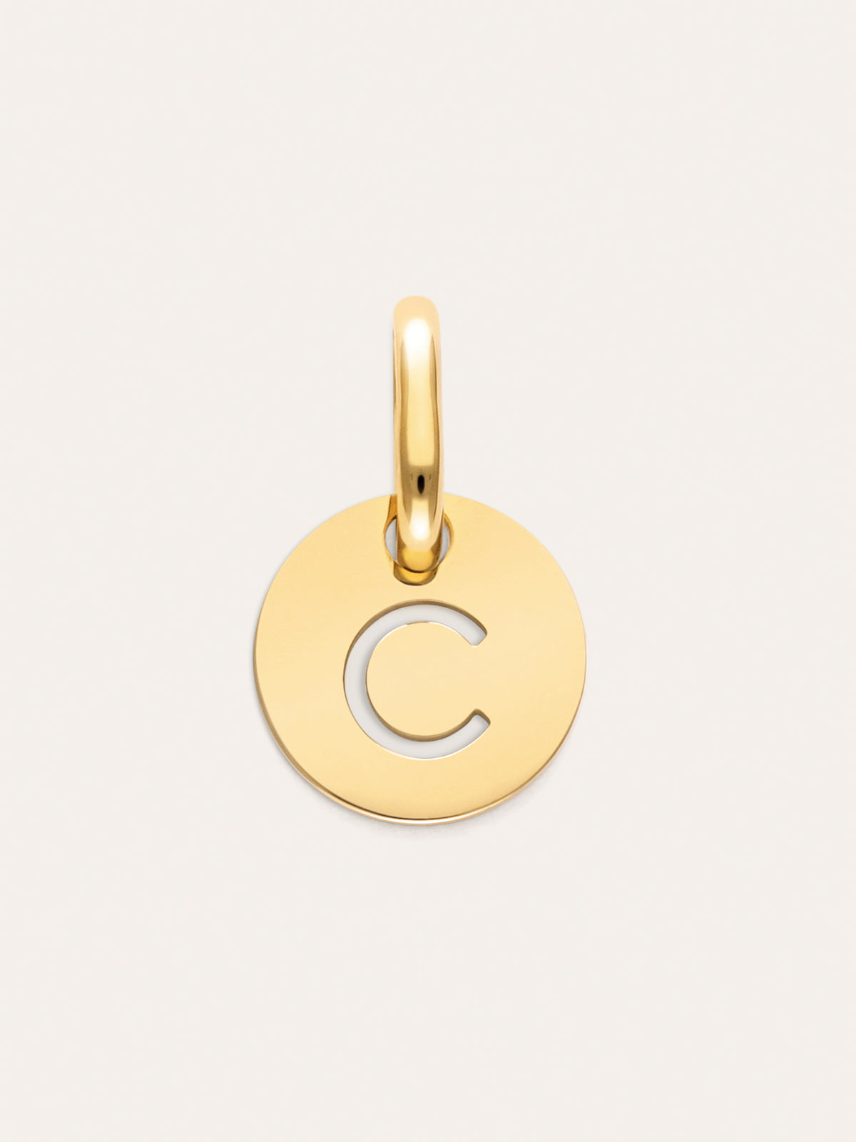 Charm Mini Medallion Letter Acero Baño Oro