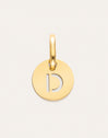 Charm Mini Medallion Letter Acero Baño Oro
