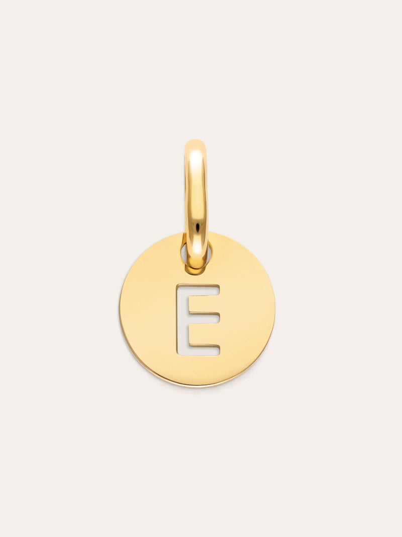 Charm Mini Medallion Letter Acero Baño Oro