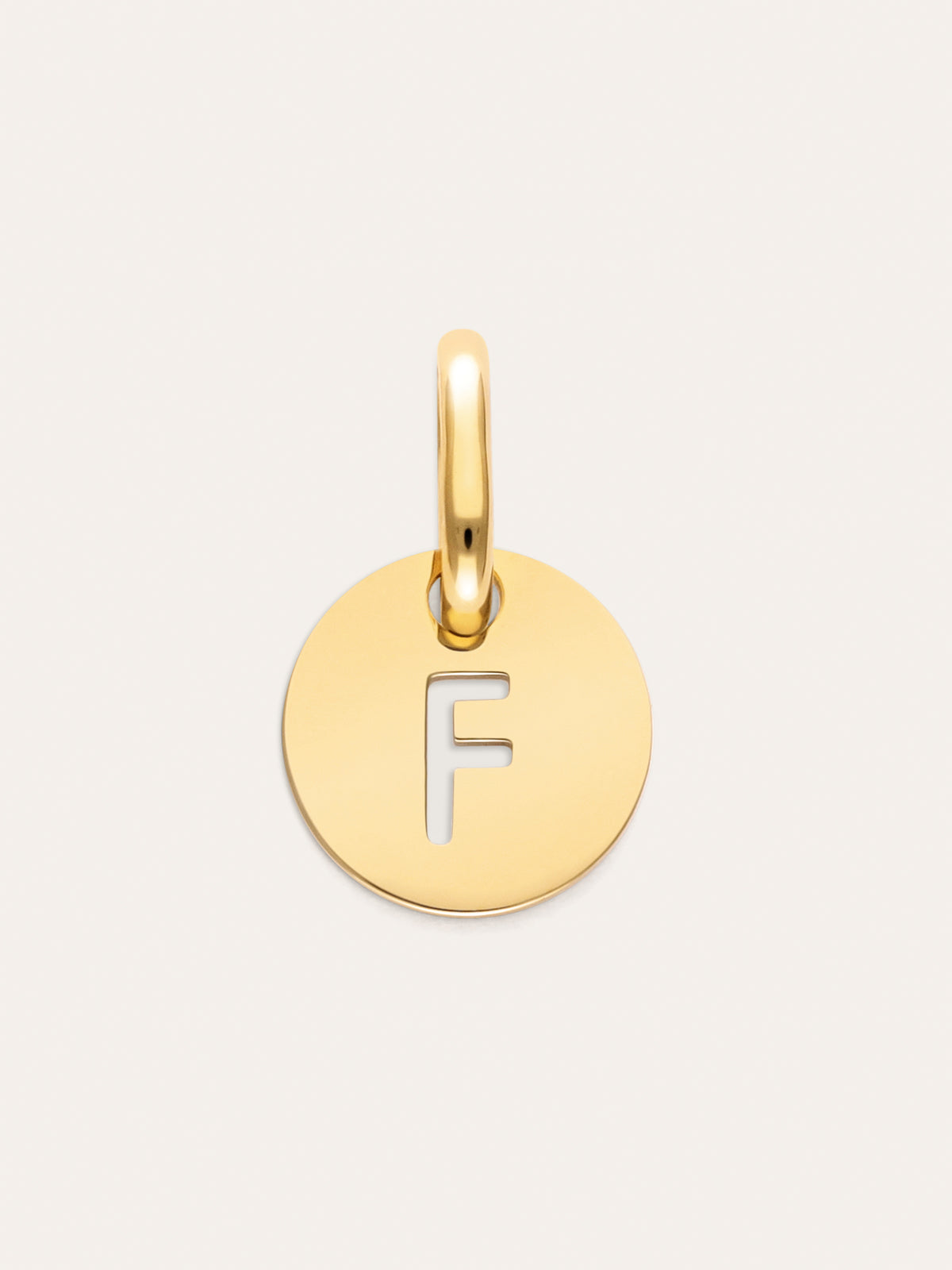Charm Mini Medallion Letter Acero Baño Oro