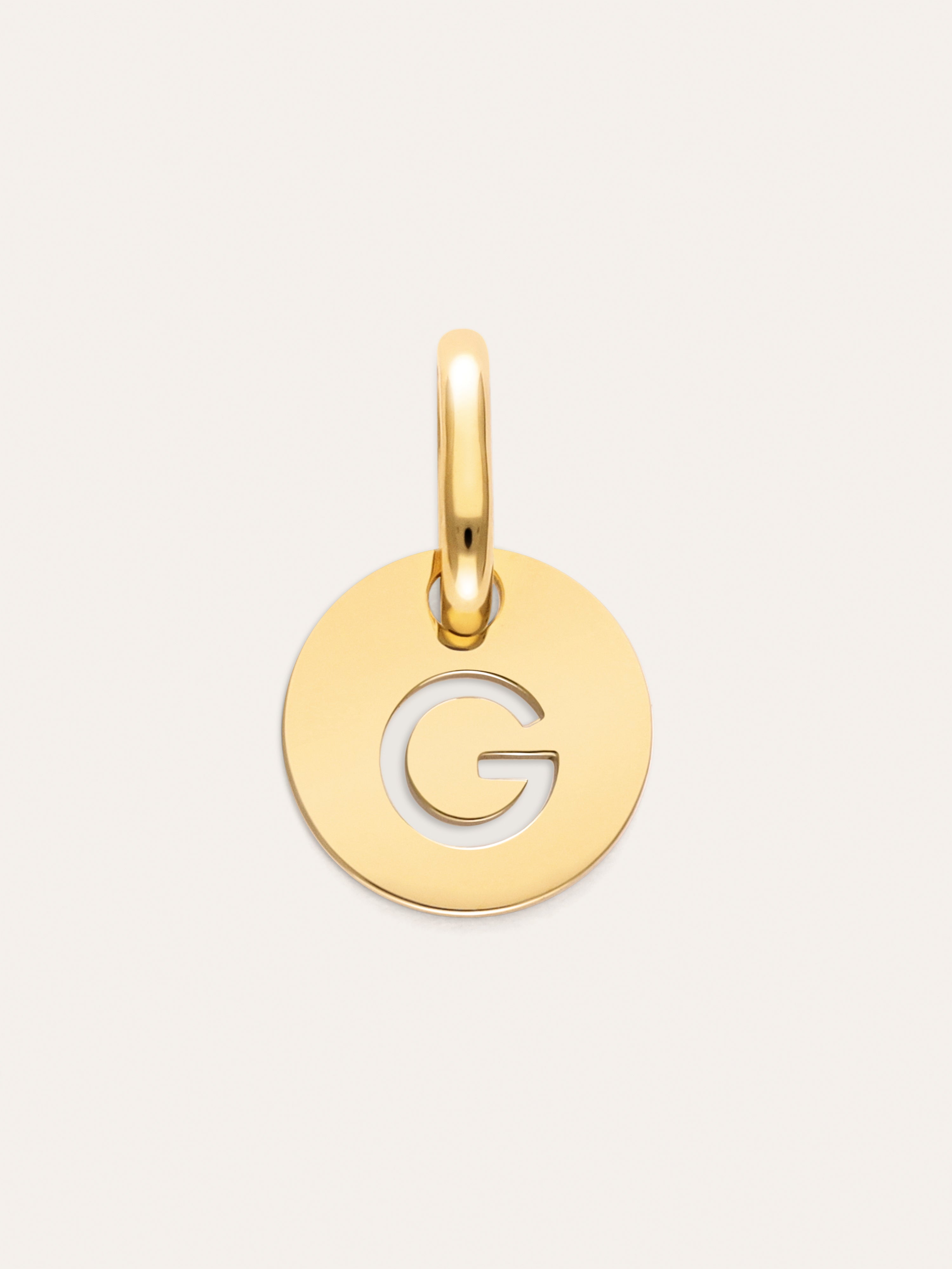 Charm Mini Medallion Letter Acero Baño Oro