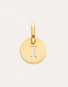Charm Mini Medallion Letter Acero Baño Oro