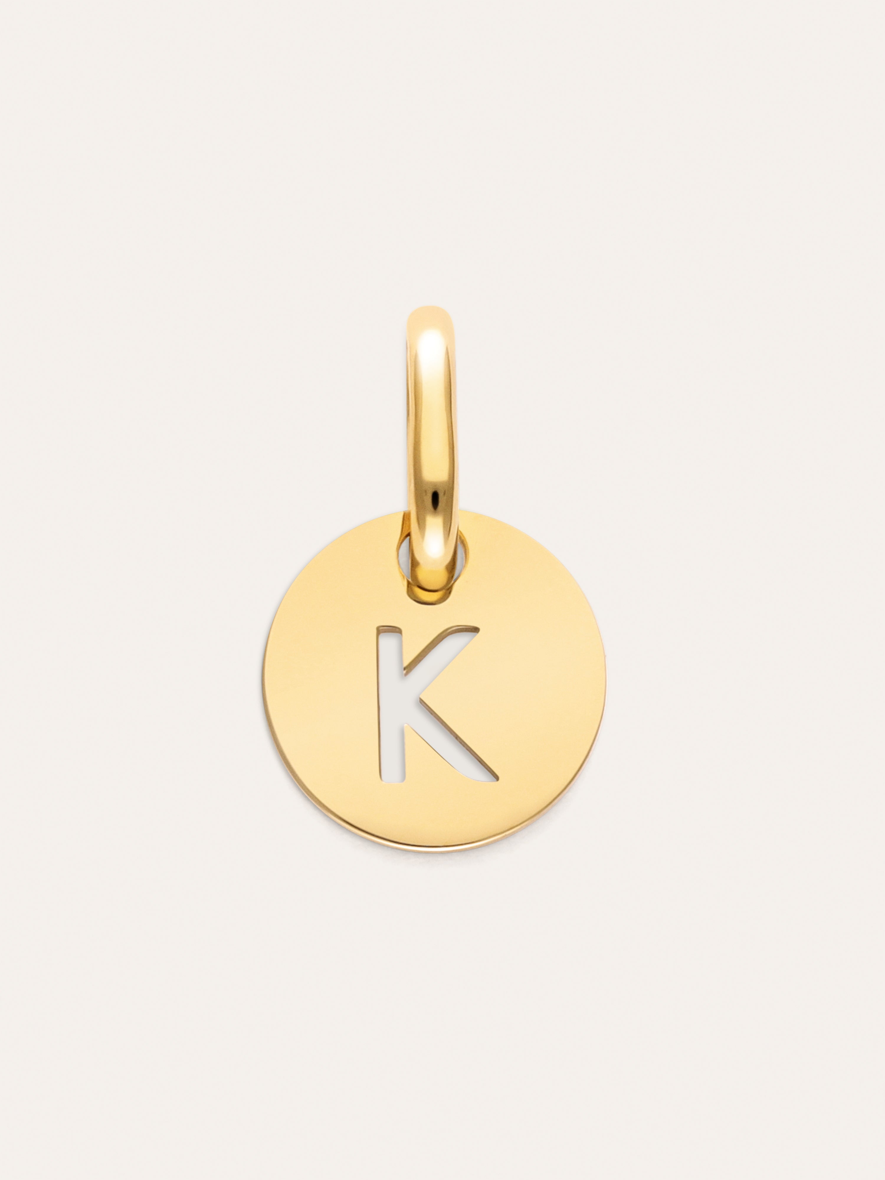 Charm Mini Medallion Letter Acero Baño Oro