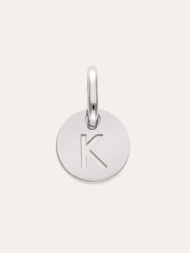 Charm Mini Medallion Letter Acero