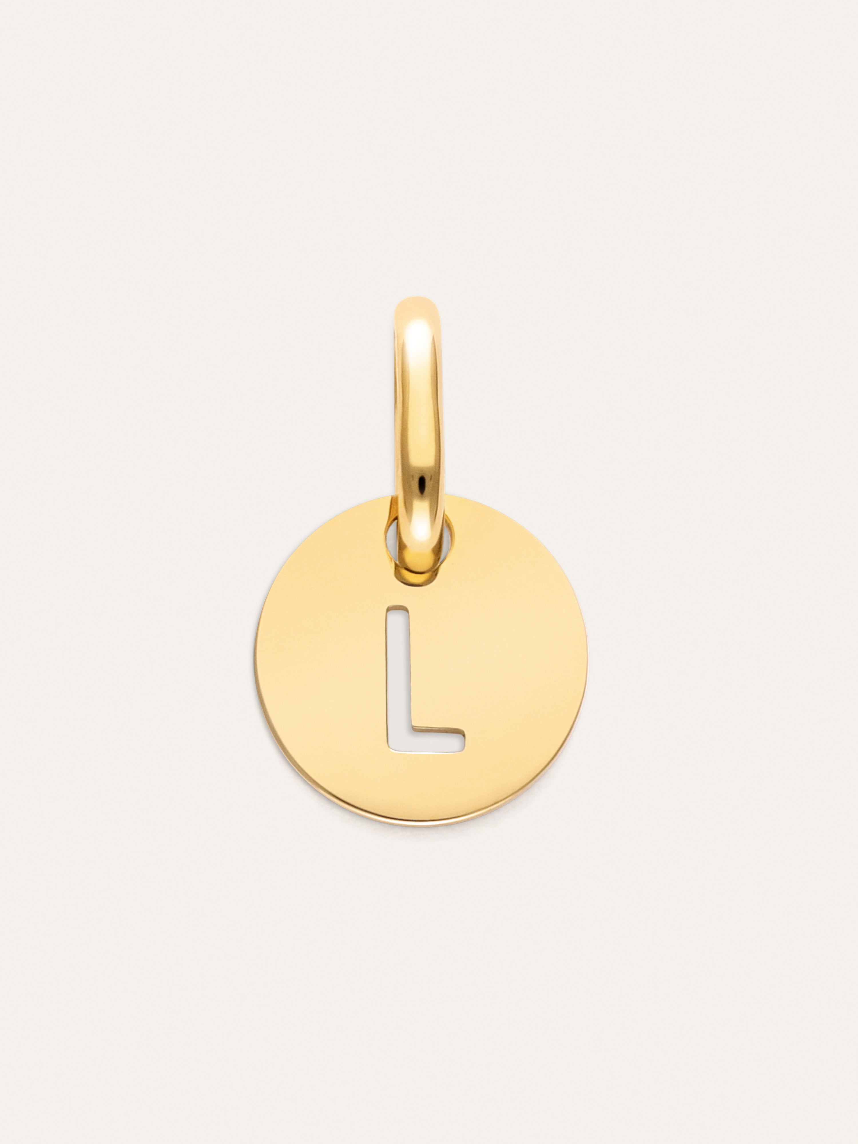 Charm Mini Medallion Letter Acero Baño Oro