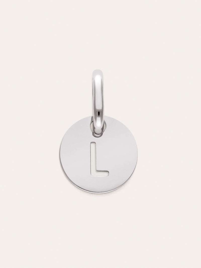 Charm Mini Medallion Letter Acero