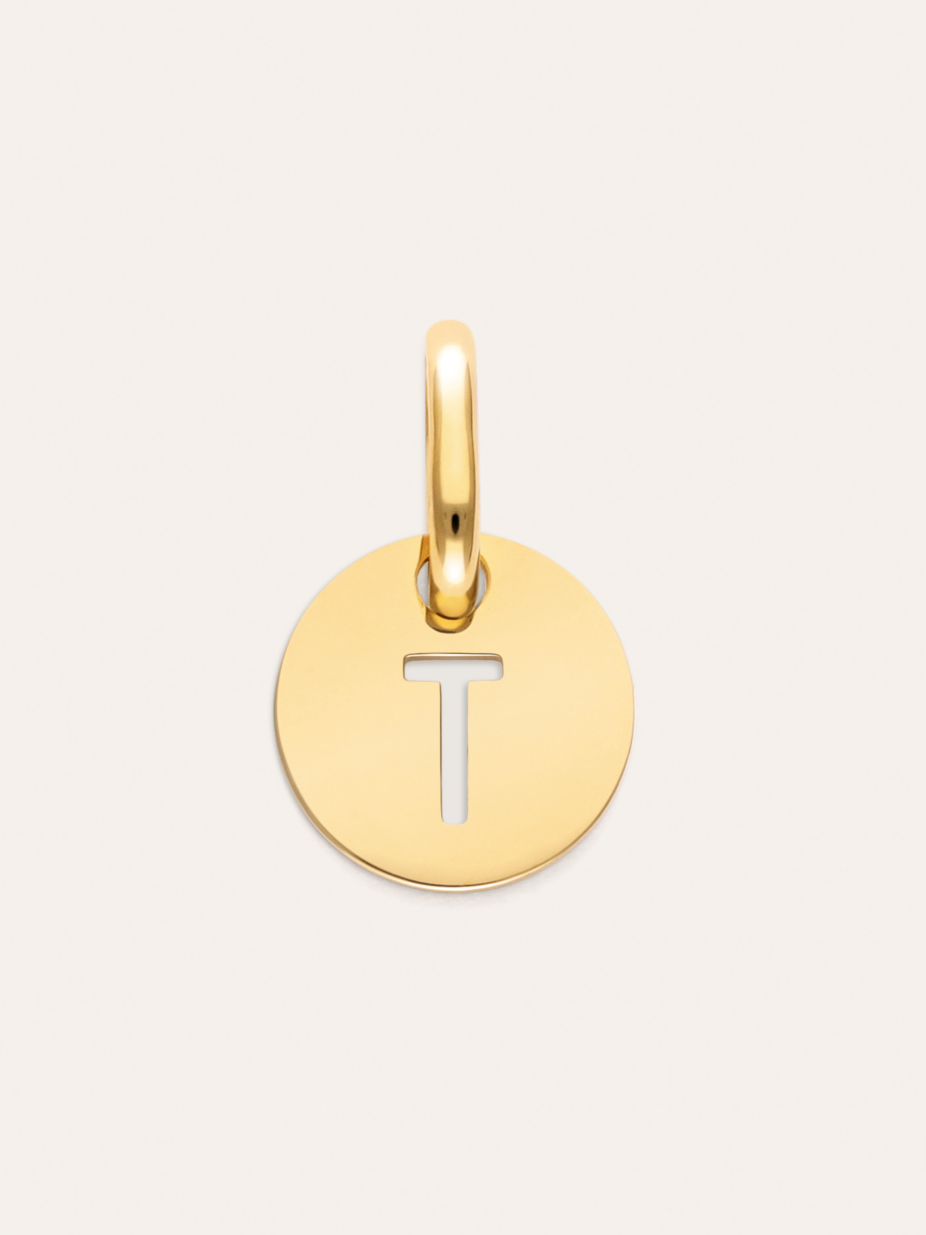 Charm Mini Medallion Letter Acero Baño Oro