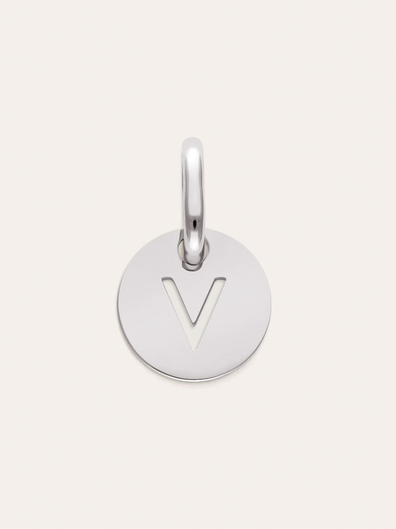 Charm Mini Medallion Letter Acero