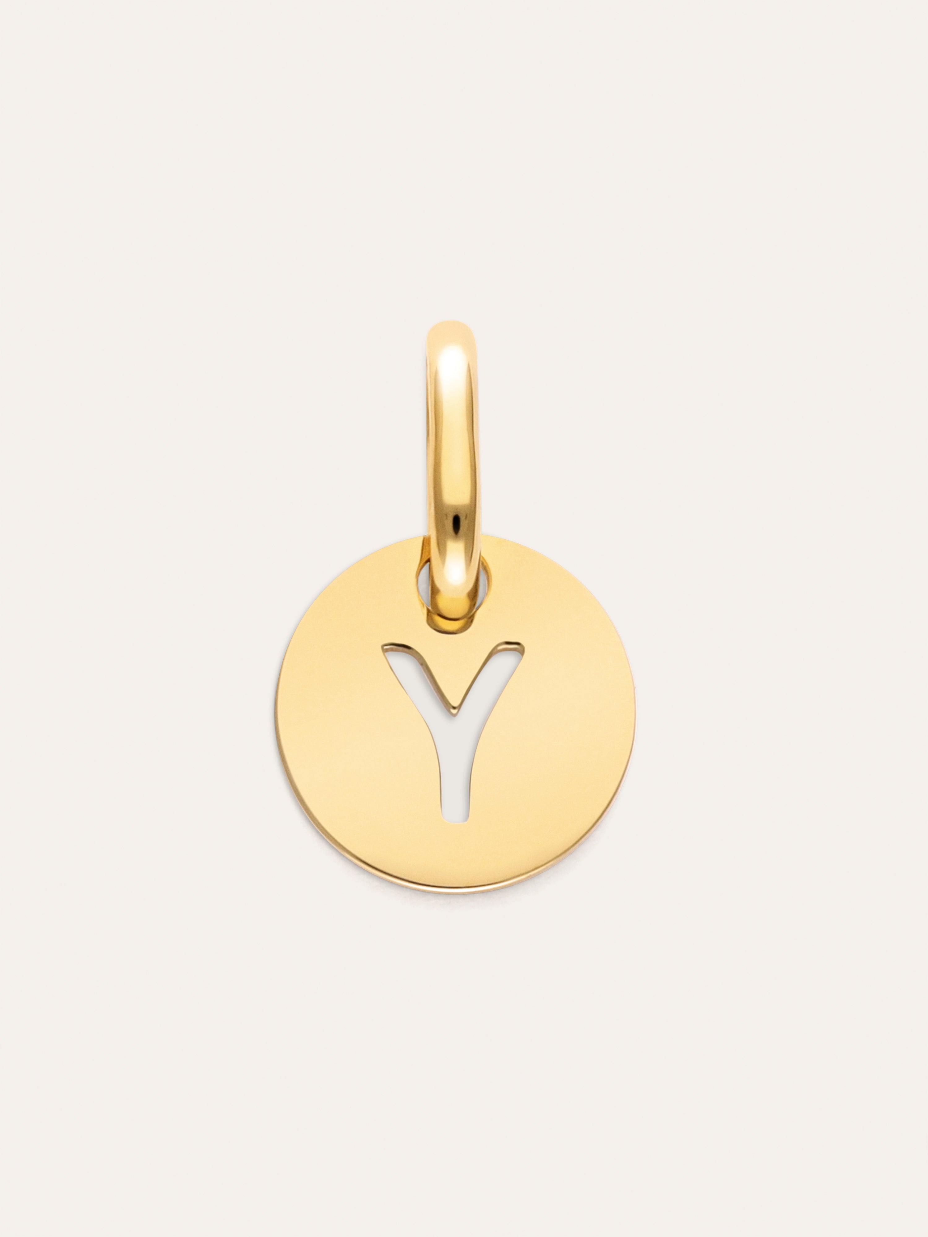 Charm Mini Medallion Letter Acero Baño Oro