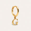 Custom Single Hoop Earrings Letter Silver Gold Plated
