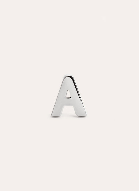 Letter Silver Single Earring