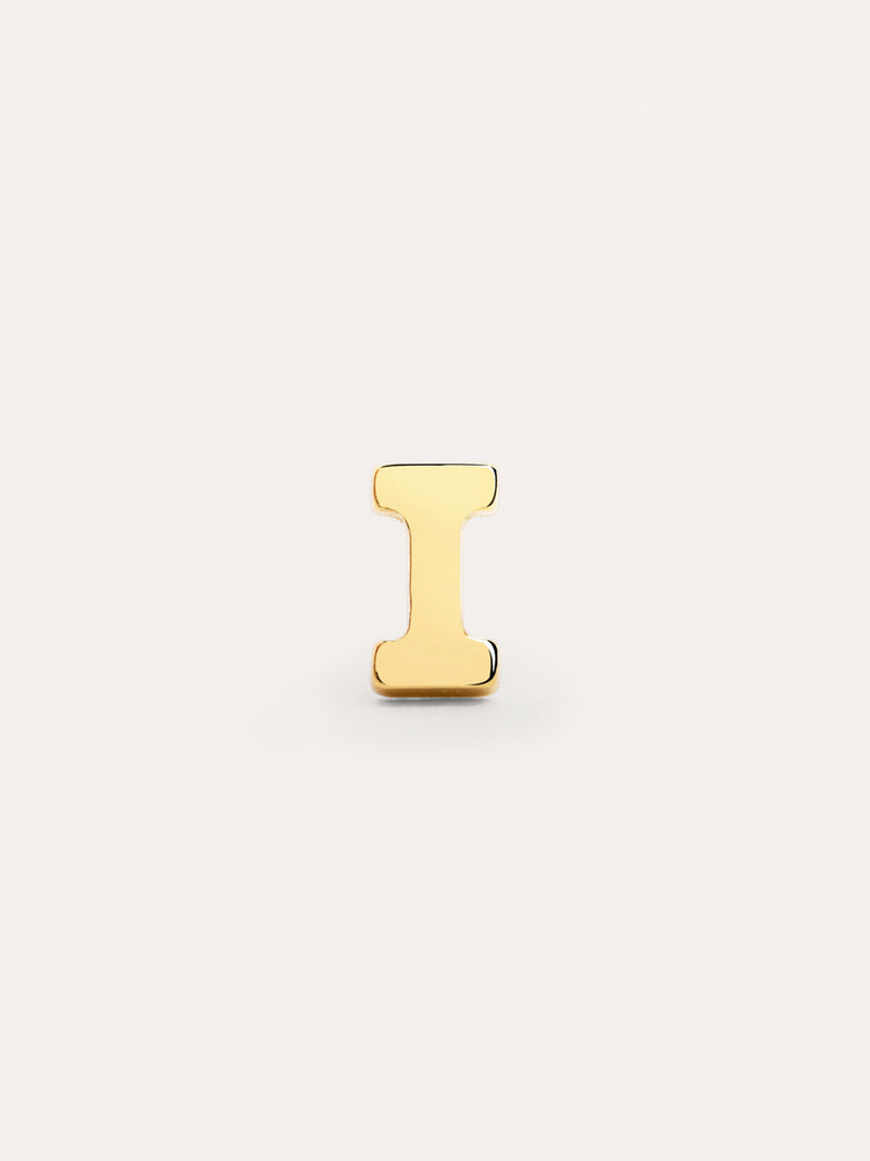 Pendiente Suelto Letter Plata Baño Oro