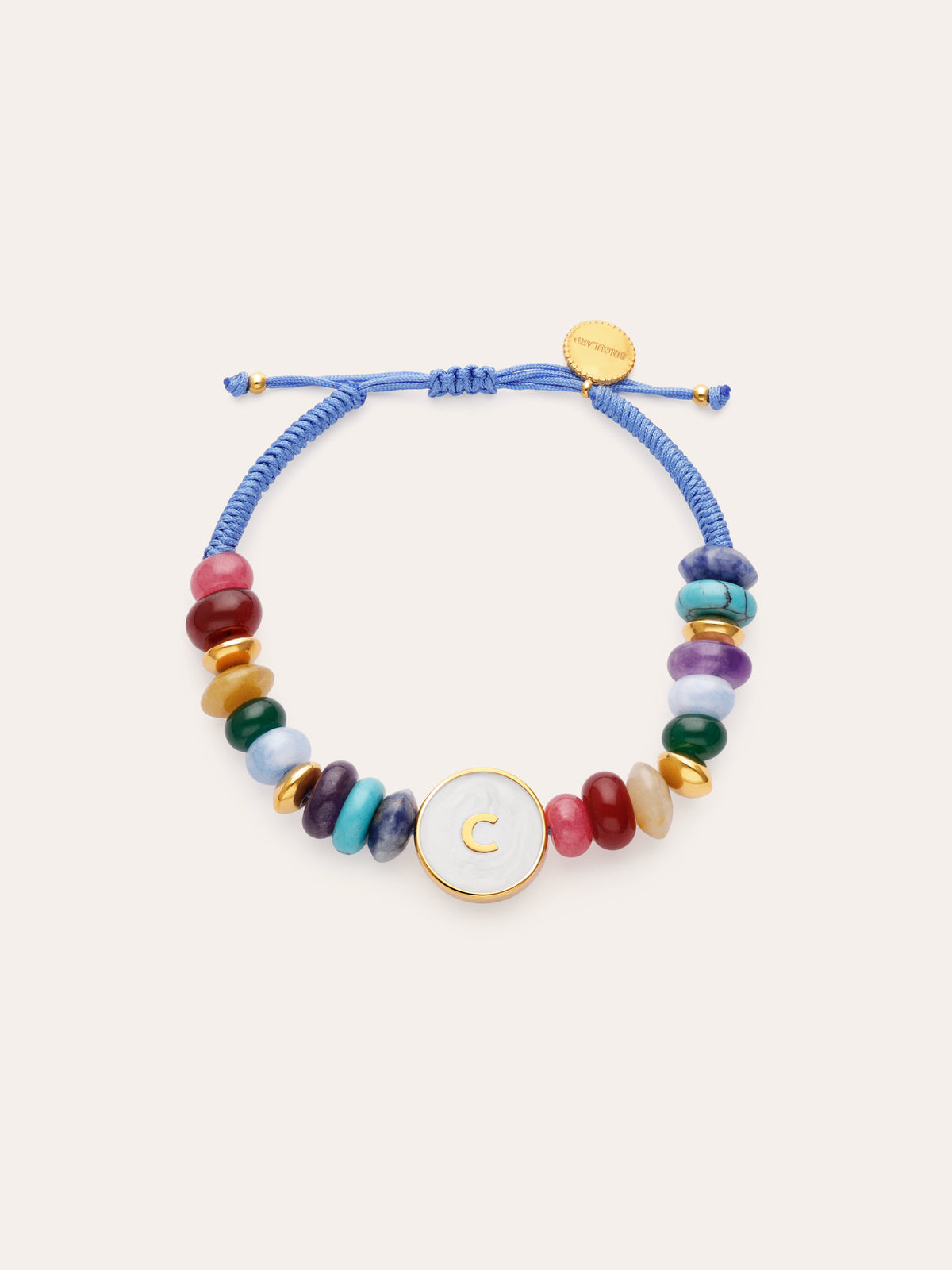 Personalized Bracelet Letter Mother of Pearl Gold-Plated Steel