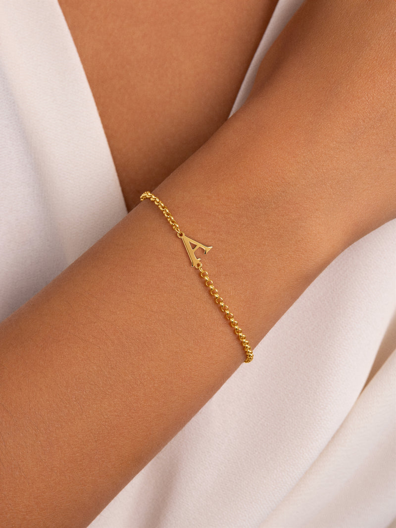 Single Letter Steel Gold-Plated Bracelet