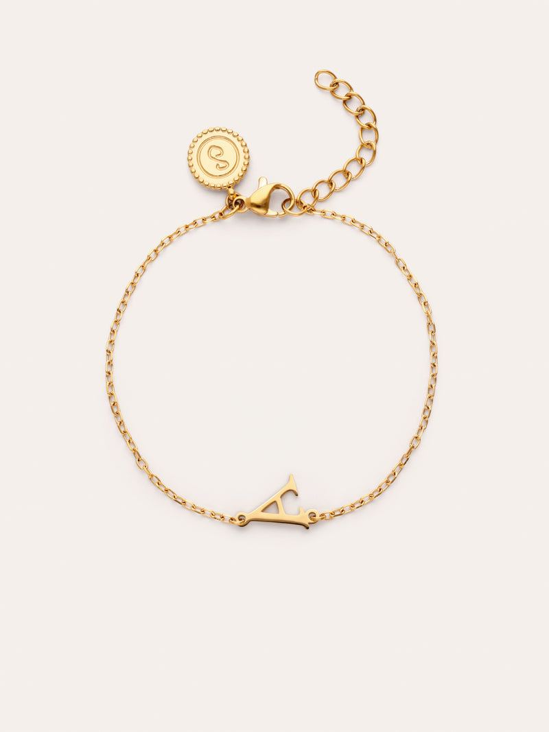 Single Letter Steel Gold-Plated Bracelet