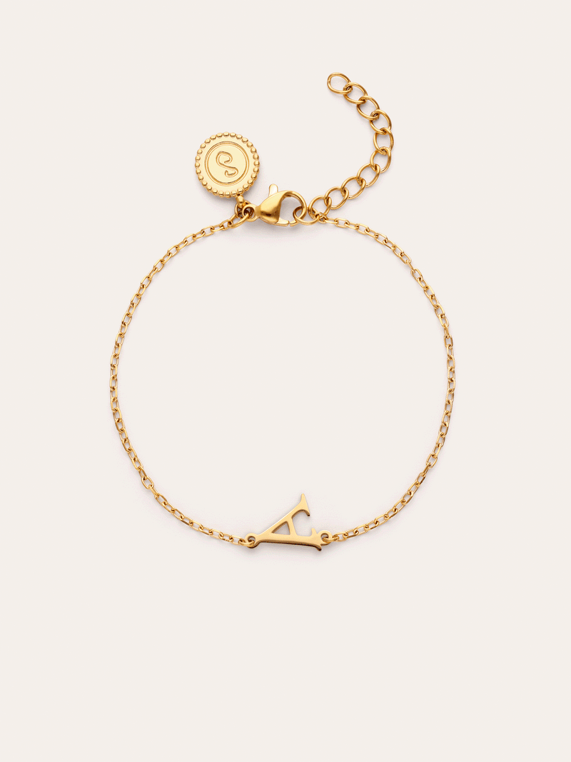 Single Letter Steel Gold-Plated Bracelet