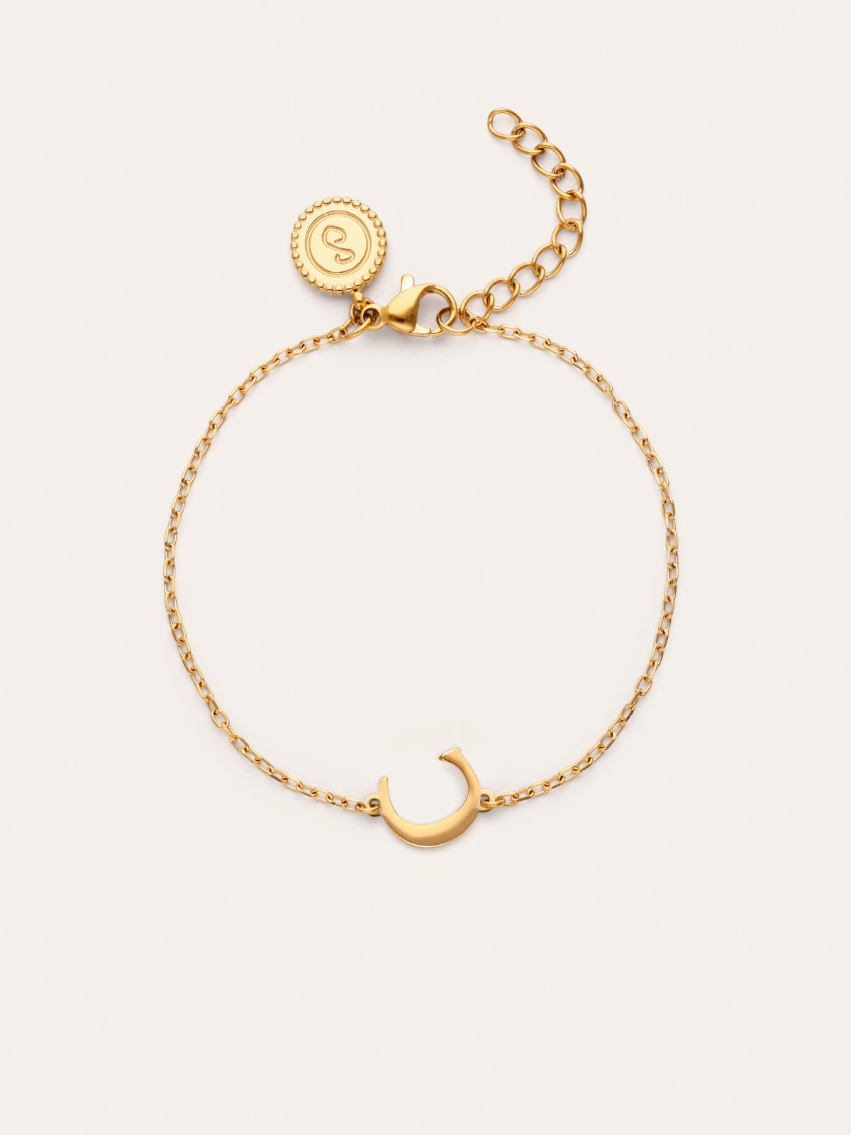 Single Letter Steel Gold-Plated Bracelet