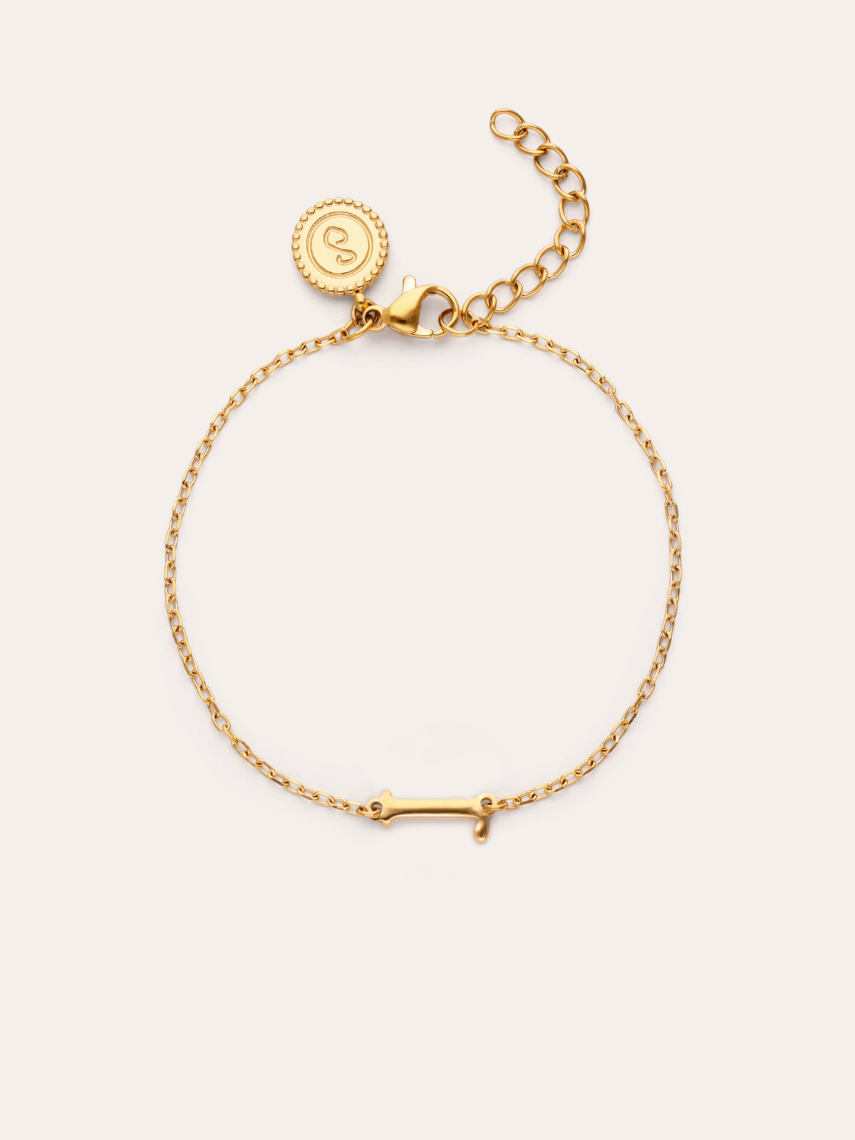 Single Letter Steel Gold-Plated Bracelet