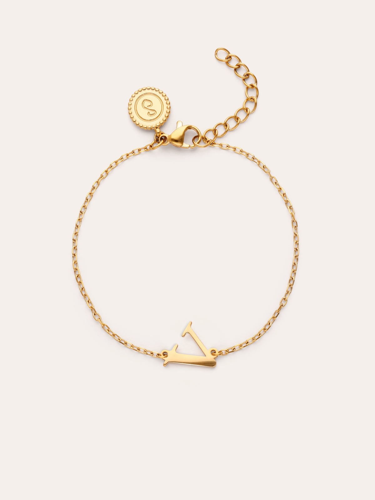 Single Letter Steel Gold-Plated Bracelet