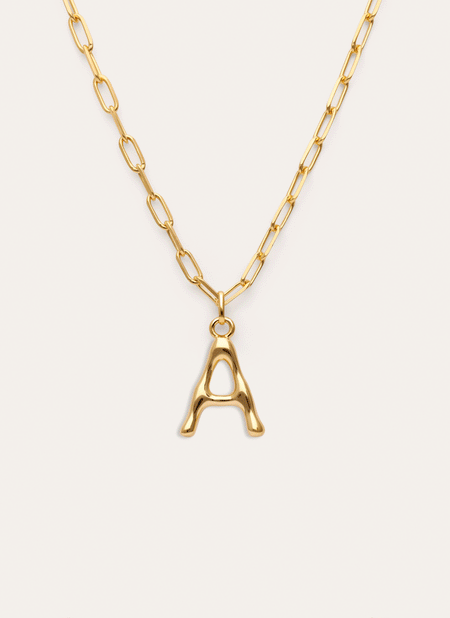 Collar Personalizado Chic Letter XL Acero Baño Oro