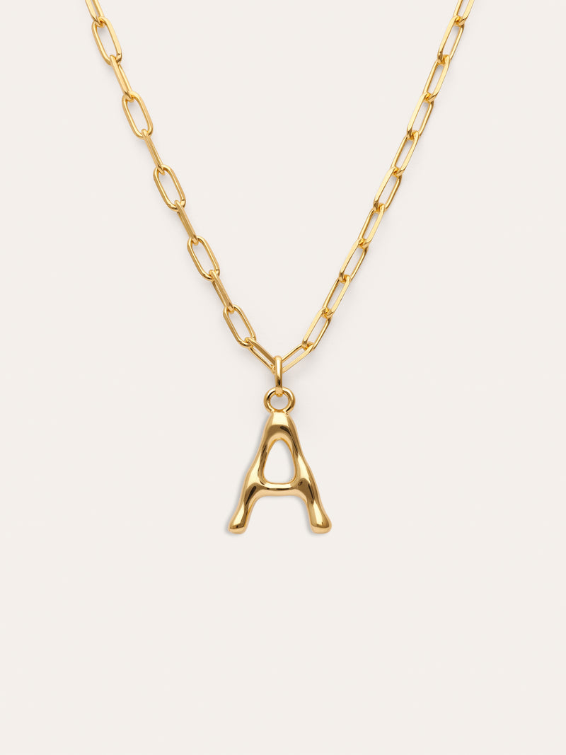 Collar Personalizado Chic Letter XL Acero Baño Oro